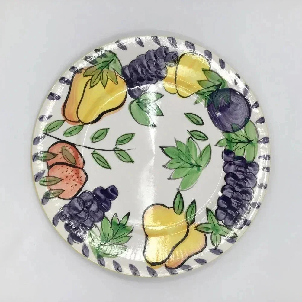 Royal Norfolk 11" Dinner Plate Hand Painted Strawberries Grapes Pears Harvest